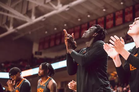 OSU bench celebrates play at Texas Tech