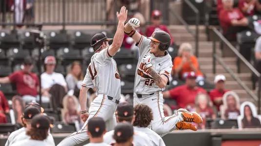 Campbell HR celebration with McLean vs. OU 2021