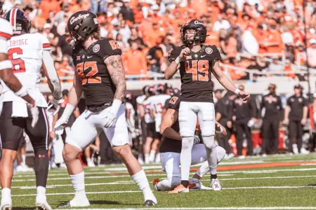 Image Taken at the Oklahoma State Cowboys vs Texas Tech Red Raiders Football Game, Saturday, October 8, 2022, Boone Pickens Stadium, Stillwater, OK. Bruce Waterfield/OSU Athletics