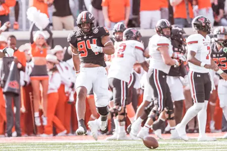 Image Taken at the Oklahoma State Cowboys vs Texas Tech Red Raiders Football Game, Saturday, October 8, 2022, Boone Pickens Stadium, Stillwater, OK. Bruce Waterfield/OSU Athletics