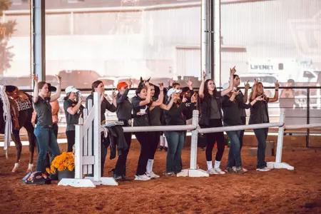 Image Taken at Cowgirl Equestrain Game v Baylor, Saturday, October 15th, 2022, Pedigo-Hull Equestrain Center, Stillwater, OK. Landry Bledsoe/OSU Athletics