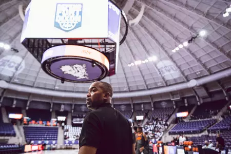 Image Taken at the Oklahoma State Cowboys vs TCU Horned Frogs Basketball Game, Tuesday, February 8, 2022, Schollmaier Arena, Fort Worth, TX. Mary Elizabeth Cordia/OSU Athletics