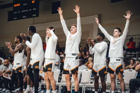 Image Taken at the Oklahoma State Cowboys vs UCF Knights at the Baha Mar Hoops Tournament, Friday, November 18, 2022, Grand Hyatt Baha Mar, Nassau, Bahamas. Mary Elizabeth/OSU Athletics