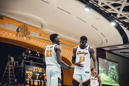 Image Taken at the Oklahoma State Cowboys vs UCF Knights at the Baha Mar Hoops Tournament, Friday, November 18, 2022, Grand Hyatt Baha Mar, Nassau, Bahamas. Mary Elizabeth/OSU Athletics