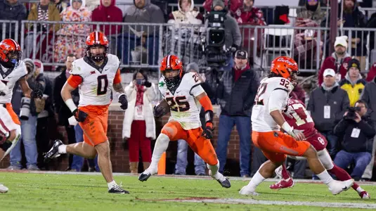 Image of Oklahoma State Cowboy Football vs Oklahoma Taken Saturday, November 19, 2022, Gaylord Family - Oklahoma Memorial Stadium, Norman, OK. Jerod Hill/OSU Athletics