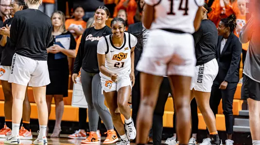 Image Taken at the Oklahoma State Cowgirls vs UT-RGV Vaqueros Basketball Game, Monday, November 7, 2022, Gallagher-Iba Arena, Stilllwater, OK. Bruce Watrfield/OSU Athletics