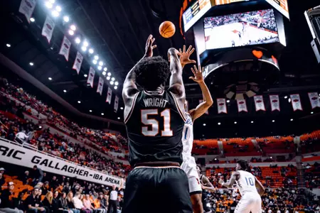 Image Taken at the Oklahoma State Cowboys vs Tulsa Golden Hurricanes Basketball Game, Friday, November 25, 2022, Gallagher-Iba Arena, Stillwater, OK. Mary Elizabeth/OSU Athletics