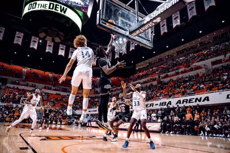 Image Taken at the Oklahoma State Cowboys vs Tulsa Golden Hurricanes Basketball Game, Friday, November 25, 2022, Gallagher-Iba Arena, Stillwater, OK. Mary Elizabeth/OSU Athletics