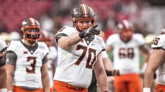 Hunter Woodard - 2022 PlayStation Fiesta Bowl Notre Dame Fighting Irish vs Oklahoma State Cowboys, Saturday, January 1, 2022, State Farm Stadium, Glendale, AZ. Bruce Waterfield/OSU Athletics