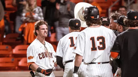 Riggio HR celebration vs. OU