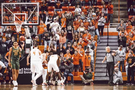 Image Taken At Oklahoma State Cowboys vs Baylor Bears Basketball Game, Saturday, January 18, 2020, Gallagher-Iba Arena, Oklahoma State University, Stillwater, OK. Courtney Bay/OSU Athletics