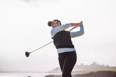 Maddison Hinson-Tolchard hits shot at Pebble Beach