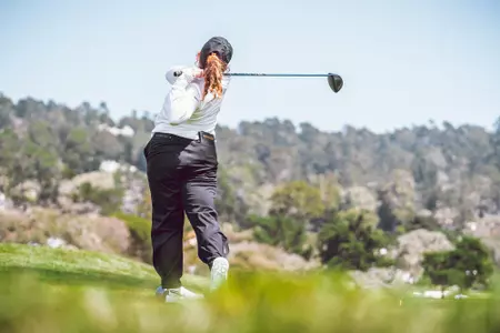 Hailey Jones hits ball at Pebble Beach