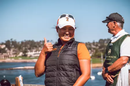 Han-Hsuan Yu Thumbs Up at Pebble Beach
