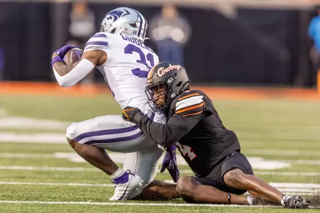 Image Taken at Oklahoma State Cowboys vs Kansas State Wildcats Football Game, Friday, October 6, 2023, Boone Pickens Stadium, Stillwater, OK. Bruce Waterfield/OSU Athletics