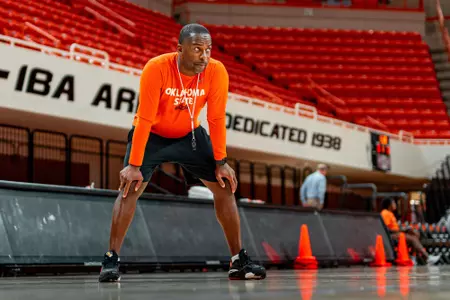 Image Taken at First Practice, Monday, September 25, 2023, Gallagher Iba Arena, Stillwater, Oklahoma. Maxwell Towry/OSU Athletics.