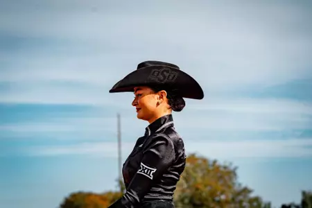 Image Taken at Texas A&M Meet, Saturday, October 21, 2023, Pedigo-Hull Equestrian Center, Stillwater, Oklahoma. Nikolas Marzullo/OSU Athletics.