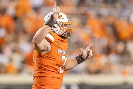 Image Taken at Oklahoma State Cowboys vs Central Arkansas Bears Football Game, Saturday, September 2, 2023, Boone Pickens Stadium, Stillwater, OK. Bruce Waterfield/OSU Athletics