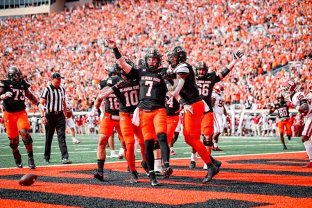 Alan Bowman and Ollie Gordon Celebrate Bedlam Touchdown