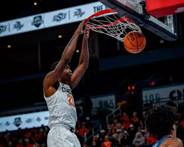 Image Taken at Oklahoma State Cowboy Basketball vs Tulsa, Sunday, December 10, 2023, Paycom Center, Oklahoma City, OK. Addison Skaggs/OSU Athletics.