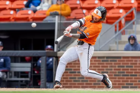 Image Taken at the Oklahoma State Cowboys vs Utah Tech Trailblazers Baseball Game, Sunday, March 12, 2023, O'Brate Stadium, Stillwater, OK. Bruce Waterfield/OSU Athletics