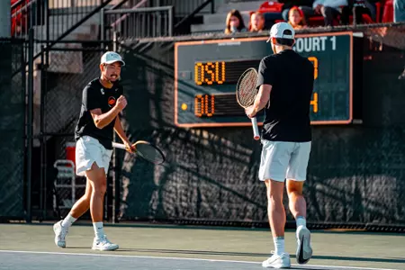 Image Taken at the Greenwood Tennis Center on the campus of Oklahoma State University In Stillwater Oklahoma when the Cowboys Defeated the Green Wave by Max Moody/ OSU Athletics