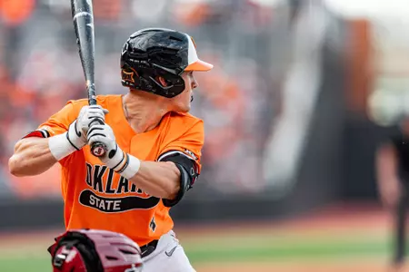 Image Taken at the Oklahoma State Cowboys vs Oklahoma Sooners Baseball Game, Tuesday, April 18, 2023, O'Brate Stadium, Stillwater, OK. Bruce Waterfield/OSU Athletics