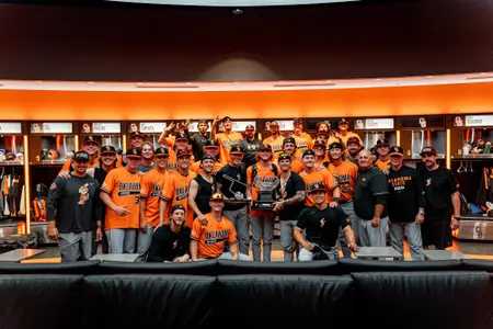 Team with 2023 Big 12 championship trophy