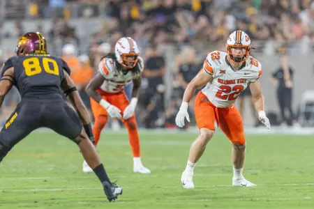 Image Taken at Arizona State Sun Devils vs Oklahoma State Cowboys Football Game, Saturday, September 9, 2023, Mountain America Stadium, Tempe, AZ. Bruce Waterfield/OSU Athletics