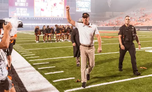 Image Taken at the Oklahoma State Cowboys vs Arizona State Sun Devils Football Game, Saturday, September 10, 2022, Boone Pickens Stadium, Stillwater, OK. Bruce Waterfield/OSU Athletics
