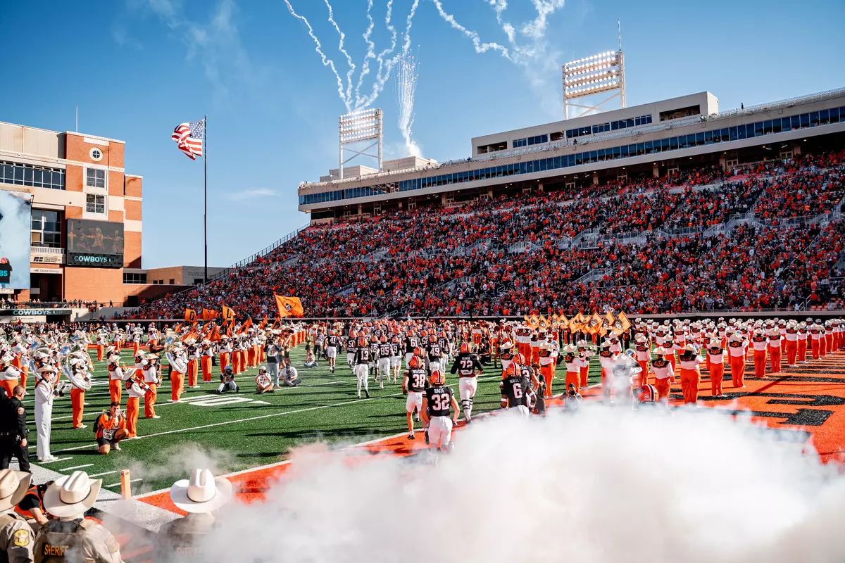 Football entrance vs. Texas Tech