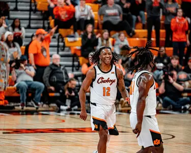 Image Taken at MBB vs BYU, Saturday, February 17, 2024, Gallagher Iba Arena, Stillwater, Oklahoma. Chase Davis/OSU Athletics.
