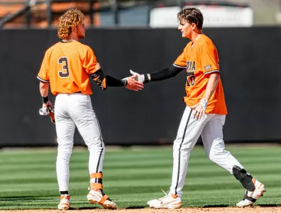 Image Taken at the Oklahoma State Cowboys vs Texas Longhorns Baseball Game, Sunday, April 2, 2023, O'Brate Stadium, Stillwater, OK. Bruce Waterfield/OSU Athletics