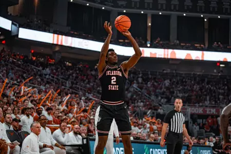 Image Taken at MBB VS TEXAS, Saturday, March 2, 2024, Moody Center, Austin, Texas. Chase Davis/OSU Athletics.
