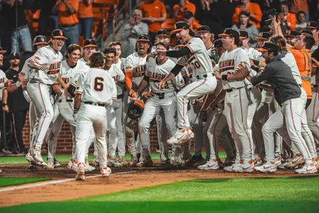 Image Taken at the Oklahoma State Cowboys vs Cincinnati Bearcats Baseball Game, Friday, April 12, 2024, O'Brate Stadium, Stillwater, OK. Bruce Waterfield/OSU Athletics