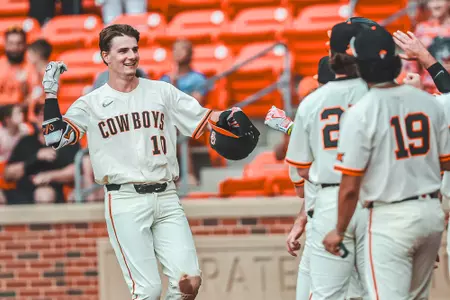 Image Taken at the Oklahoma State Cowboys vs Wichita State Shockers Baseball Game, Tuesday, April 30, 2024, O'Brate Stadium, Stillwater, OK. Bruce Waterfield/OSU Athletics