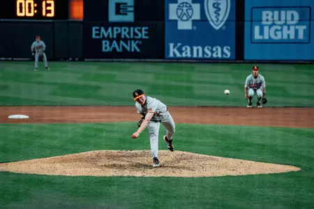 Image Taken at Oklahoma State Cowboy Baseball, Tuesday, April 9th, 2024, Riverfront Ballpark, Wichita, Kansas. Evan Cichon/OSU Athletics.