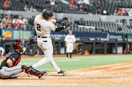 Image Taken at the 2023 Phillips 66 Big 12 Baseball Championship, Oklahoma State Cowboys vs Texas Tech Red Raiders Gm 2 of 2, Saturday, May 27, 2023, Globe Life Field, Arlington, TX. Bruce Waterfield/OSU Athletics