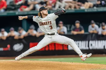 Benge pitching vs. TTU - Big 12