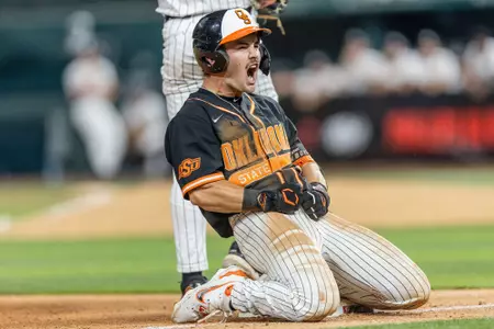 Image Taken at the 2024 Phillips 66 Big 12 Baseball Championship, Oklahoma State Cowboys vs University of Central Florida Knights, Friday, May 24, 2024, Globe Life Field, Arlington, TX. Bruce Waterfield/OSU Athletics