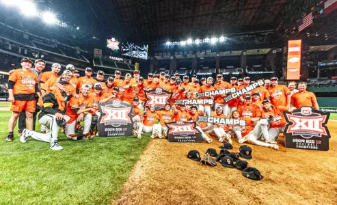 Image Taken at the 2024 Phillips 66 Big 12 Baseball Championship Final, Oklahoma State Cowboys vs Oklahoma Sooners, Saturday, May 25, 2024, Globe Life Field, Arlington, TX. Bruce Waterfield/OSU Athletics