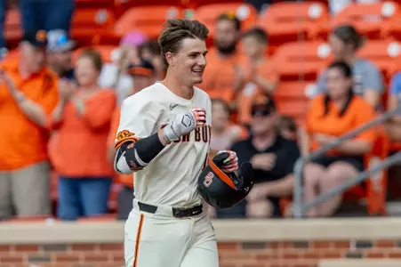 Image Taken at the Oklahoma State Cowboys vs Wichita State Shockers Baseball Game, Tuesday, April 30, 2024, O'Brate Stadium, Stillwater, OK. Bruce Waterfield/OSU Athletics