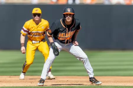 Image Taken at the Oklahoma State Cowboys vs Central Michigan Chippewas Baseball Game, Saturday, March 2, 2024, O'Brate Stadium, Stillwater, OK. Bruce Waterfield/OSU Athletics