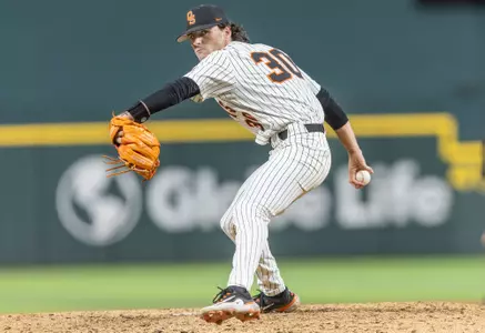 Image Taken at the 2024 Phillips 66 Big 12 Baseball Championship, Oklahoma State Cowboys vs Texas Tech Red Raiders, Wednesday, May 22, 2024, Globe Life Field, Arlington, TX. Bruce Waterfield/OSU Athletics