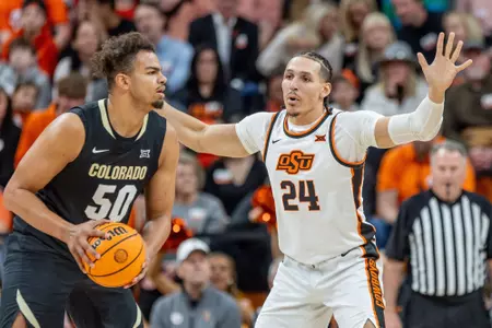 Image Taken at the Oklahoma State Cowboys vs Colorado Buffaloes Basketball Game, Saturday, January 18, 2025, Gallagher-Iba Arena, Stillwater, OK. Bruce Waterfield/OSU Athletics