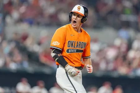 Image Taken at the 2024 Phillips 66 Big 12 Baseball Championship Final, Oklahoma State Cowboys vs Oklahoma Sooners, Saturday, May 25, 2024, Globe Life Field, Arlington, TX. Bruce Waterfield/OSU Athletics