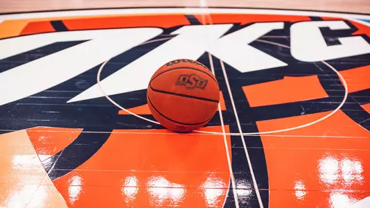 OSU ball on OKC Thunder court