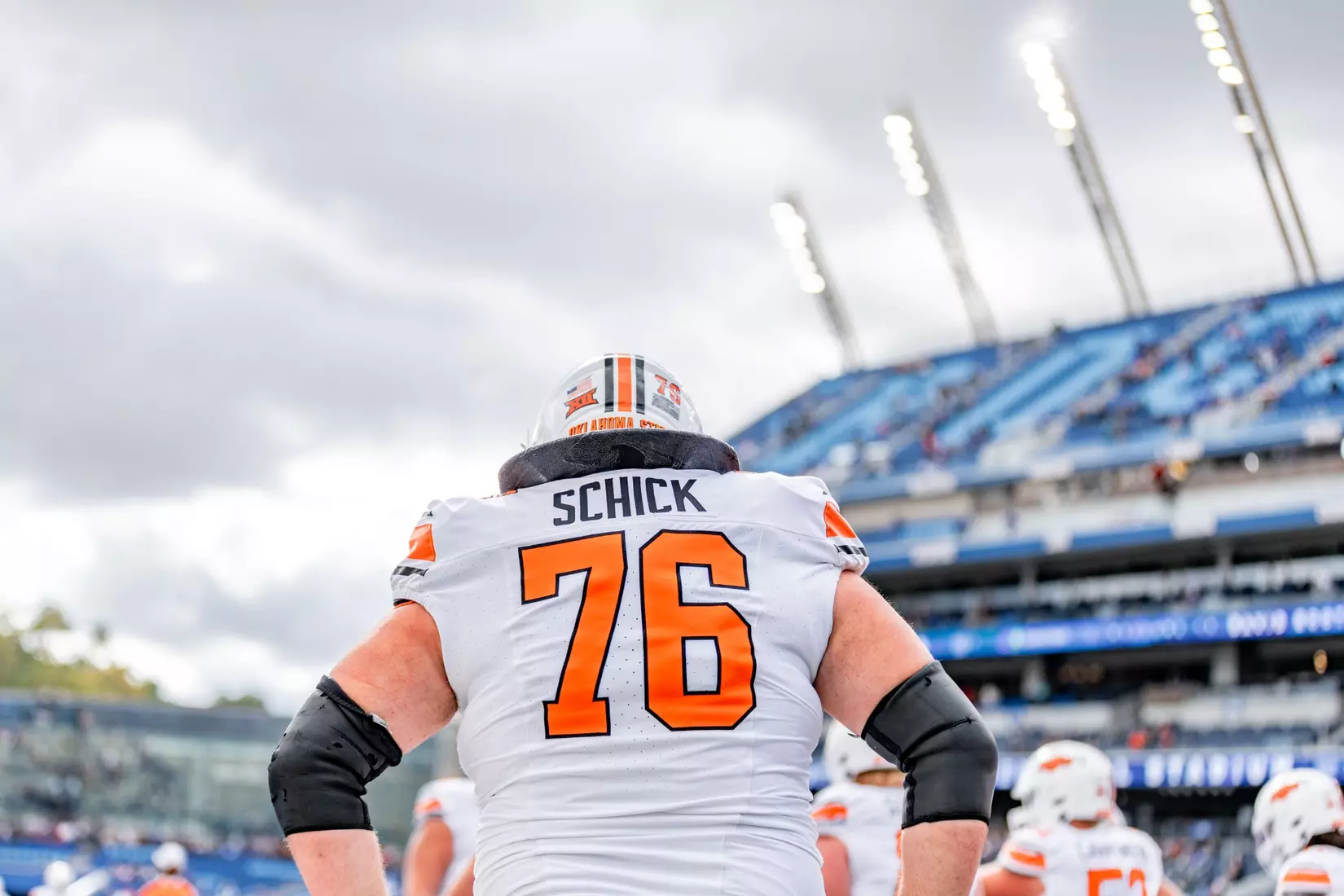 Image of Oklahoma State Cowboy Football vs Kansas Taken Saturday, November 1, 2025, David Booth Kansas Memorial Stadium, Lawrence, KS. Jerod_Hill/OSU Athletics