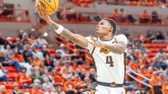 Image Taken at the Oklahoma State Cowboys vs South Florida Bulls Basketball Game, Wednesday, November 19, 2025, Galagher-Iba Arena, Stillwater, OK. Bruce Waterfield/OSU Athletics