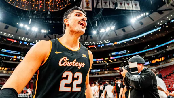 Parsa Fallah celebrates the win over Northwestern